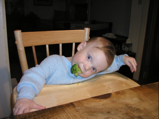 Zeke, my son, loves broccoli.  Cute as a button too, in my completely unbaised opinion.  :-)